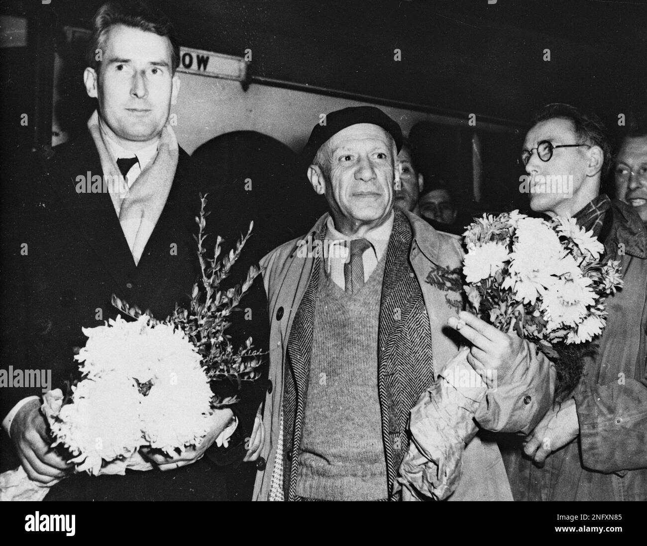 French deputy Gilbert Chambrun, left, and Spanishborn artist Pablo
