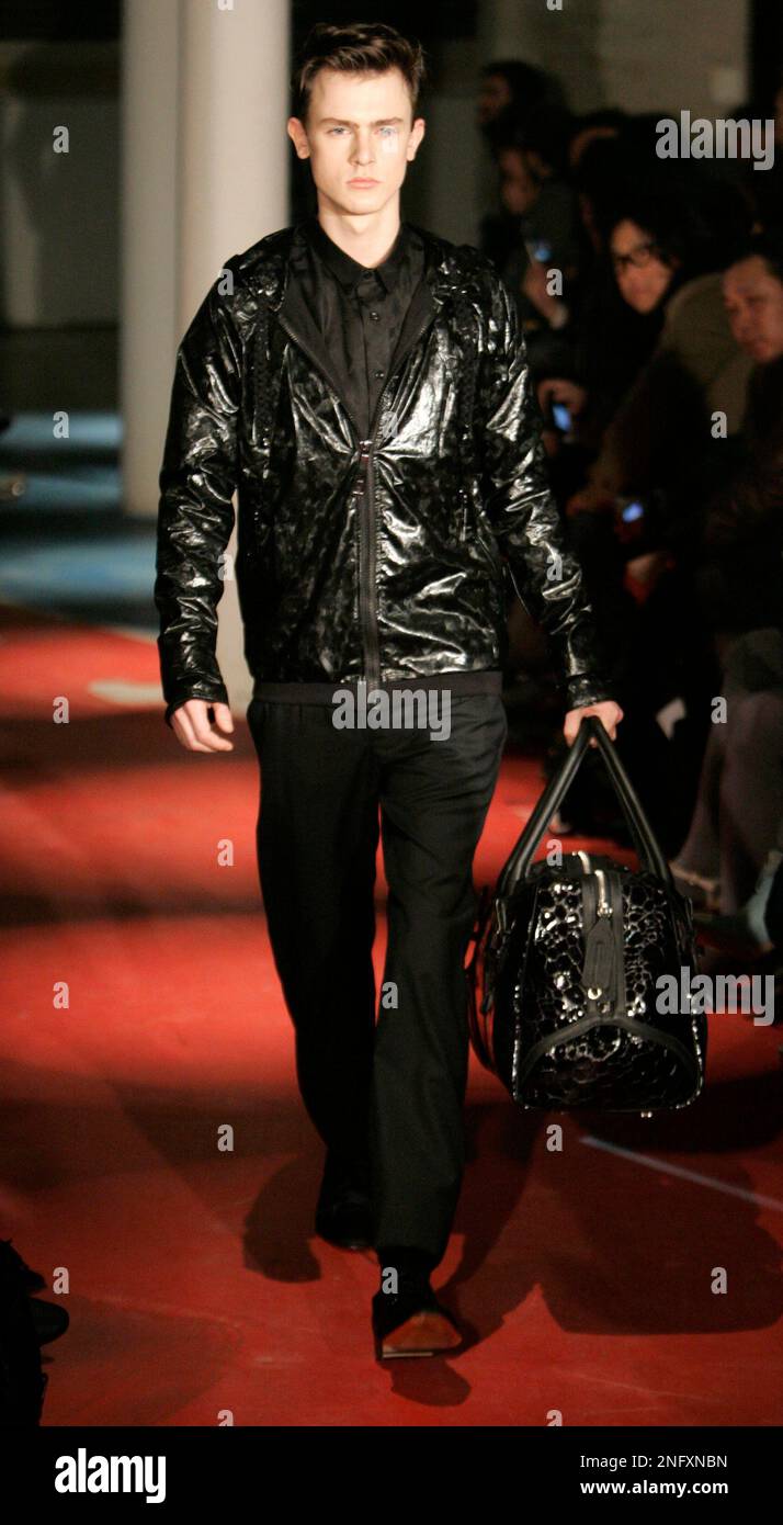 A model wears a creation by French fashion designer Gaspard 