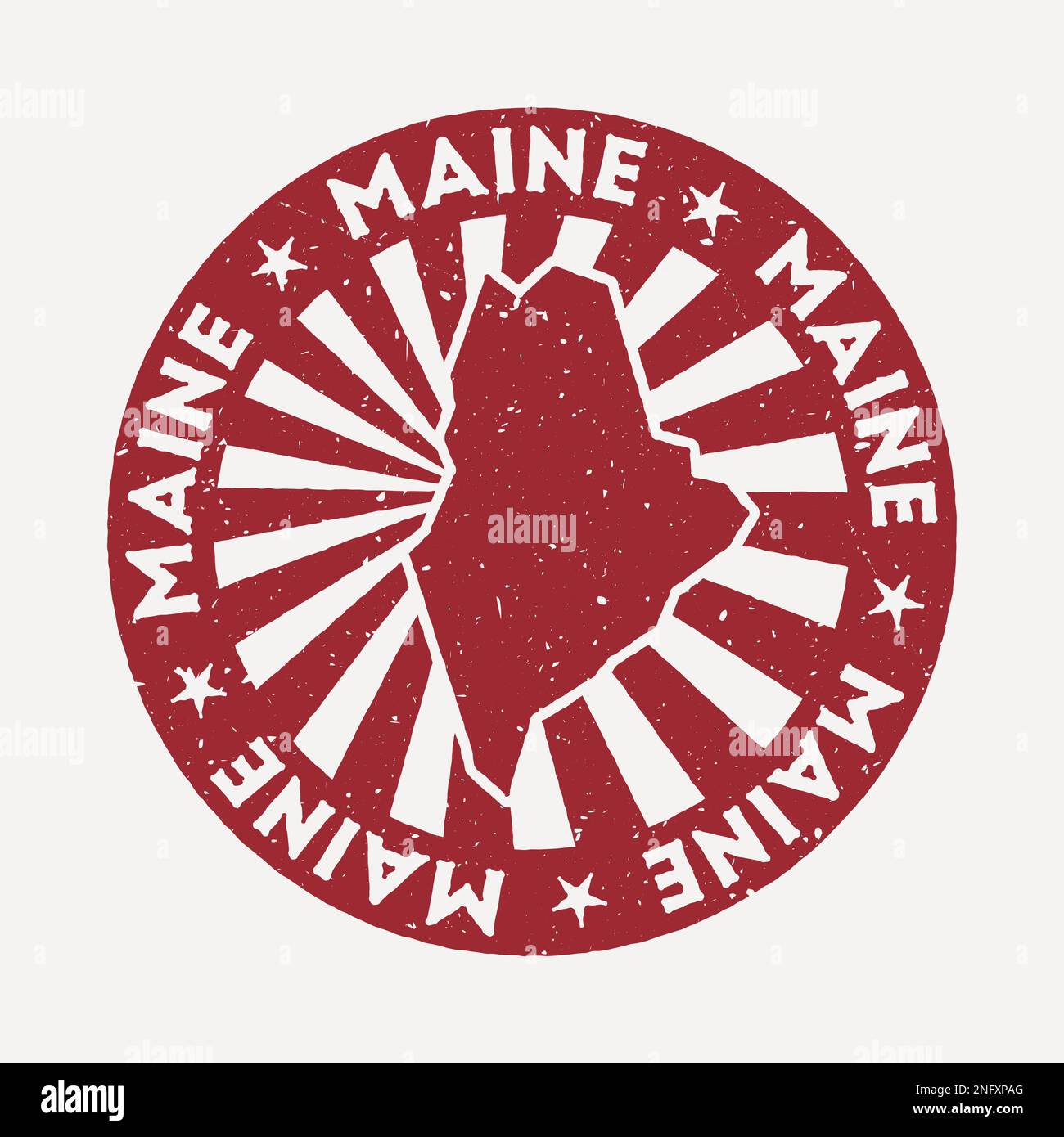 Maine stamp. Travel red rubber stamp with the map of US state, vector ...
