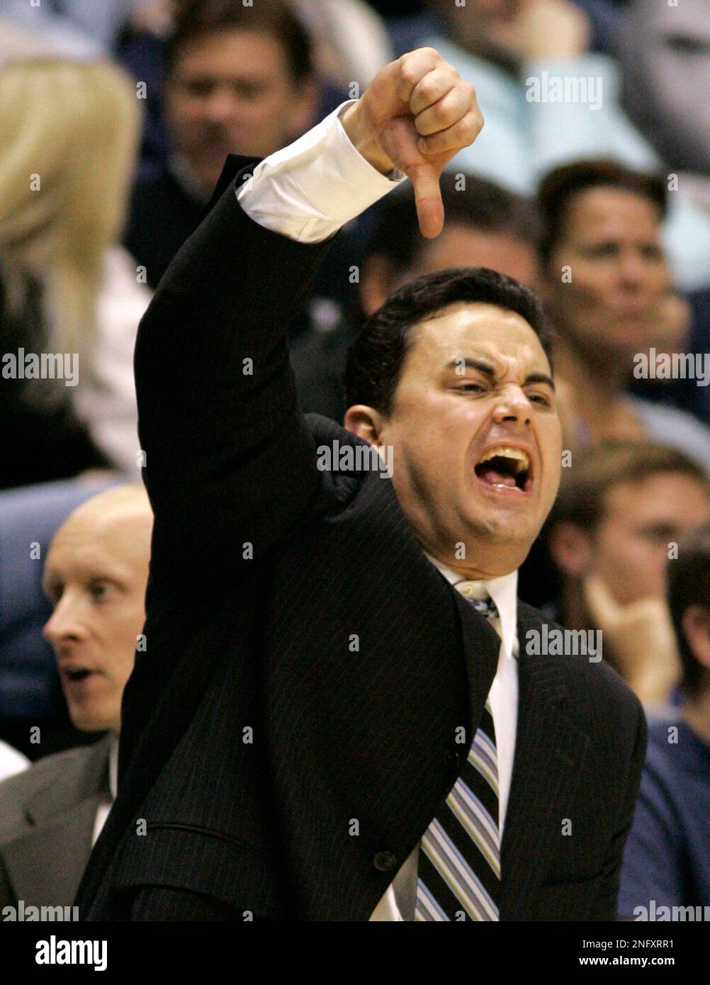 Xavier head coach Sean Miller during a college basketball game against