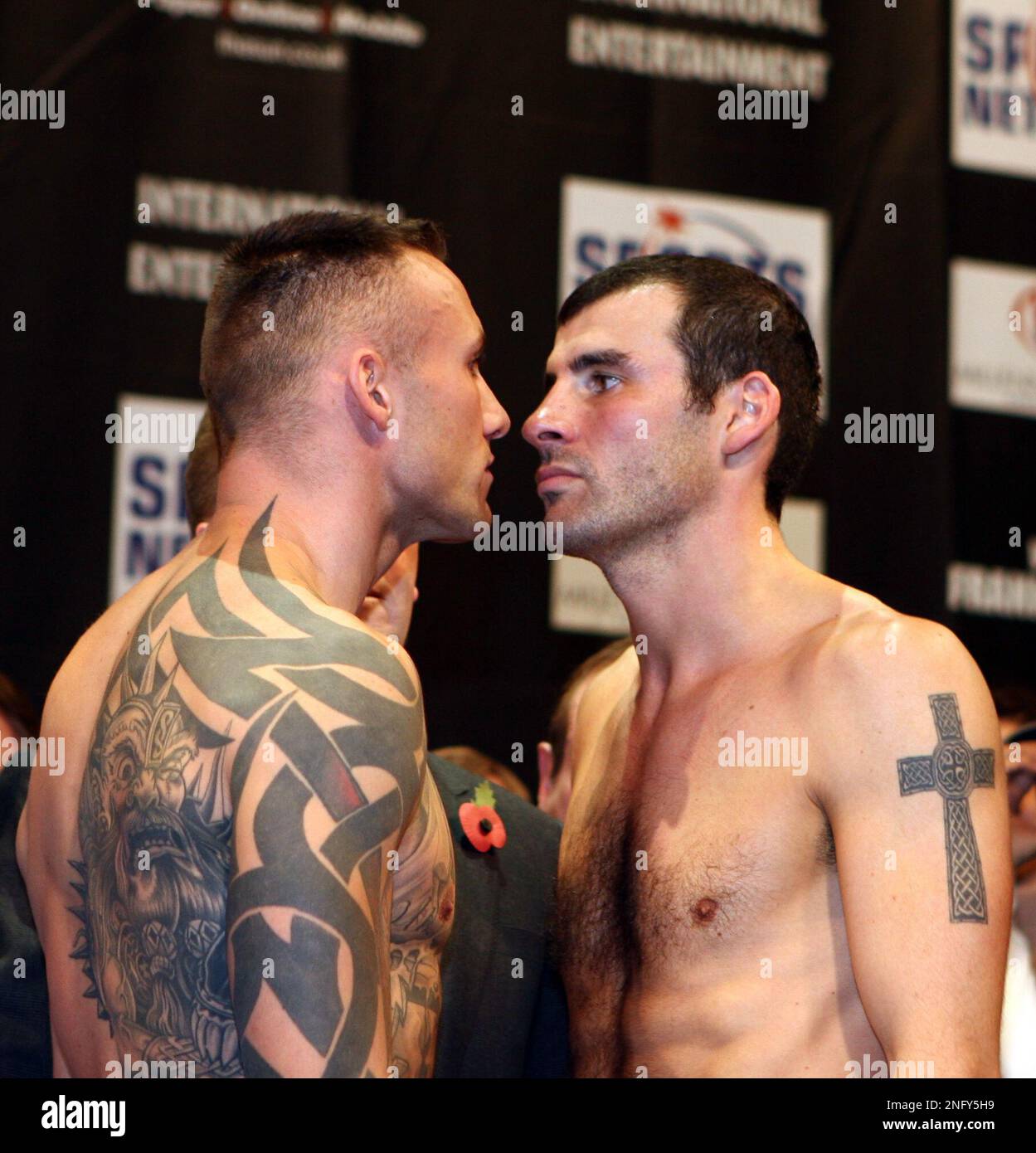 Britain s Joe Calzaghe Right And Denmark s Mikkel Kessler Stare Each britain-s-joe-calzaghe-right-and-denmark-s-mikkel-kessler-stare-each