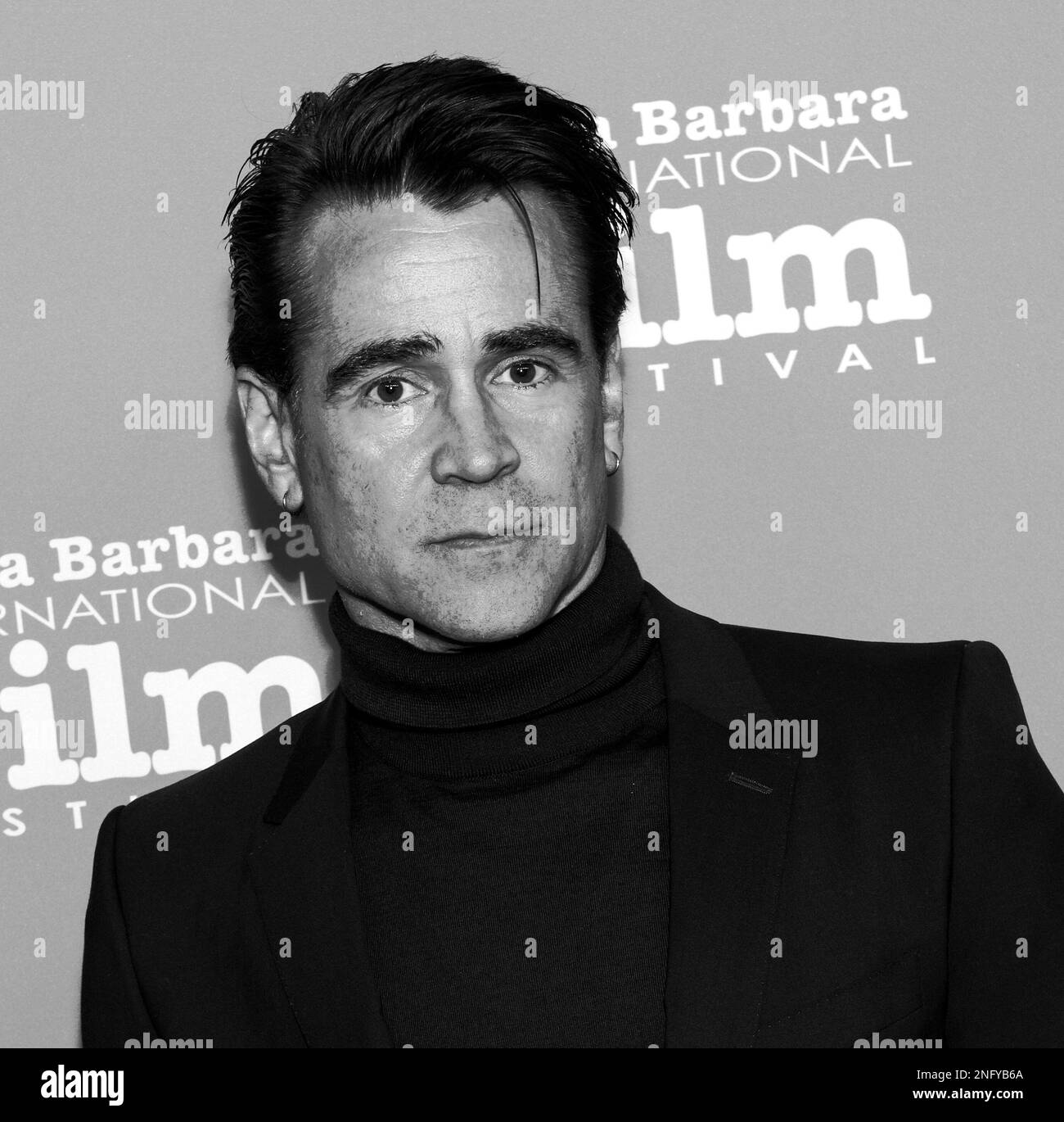 SANTA BARBARA, CALIFORNIA - February 16, 2023: Colin Farrell attends the Cinema Vanguard Award ceremony honoring Colin Farrell and Brendan Gleeson at Stock Photo