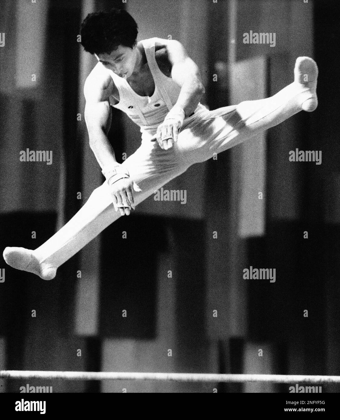 Japan's Shinji Morisue on his way to a perfect 10 points score in the