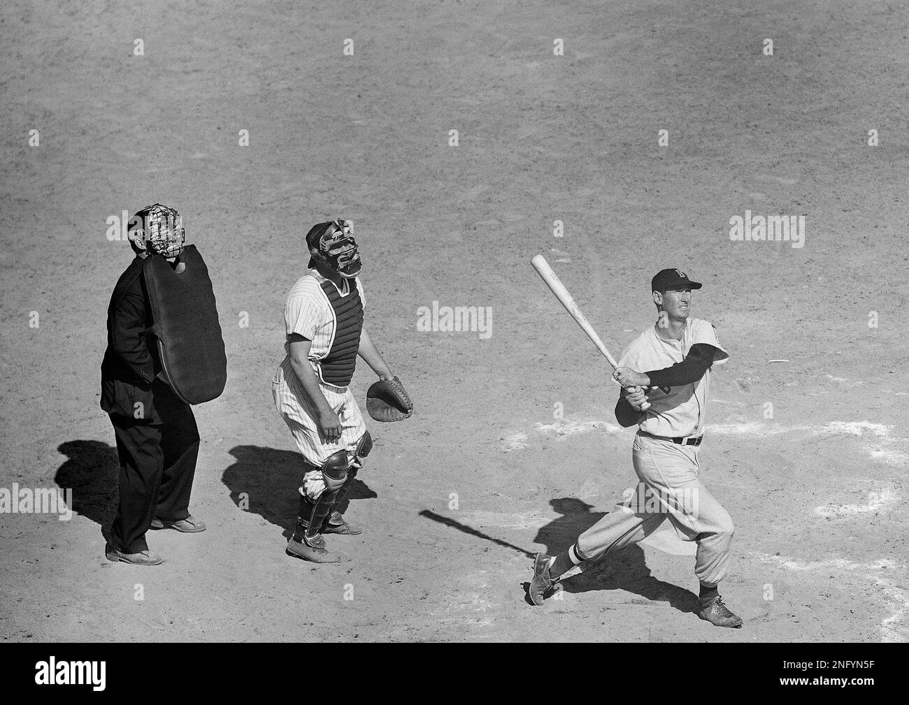 Ted Williams, Boston Red Sox, New York Yankee catcher Ralph Houk and