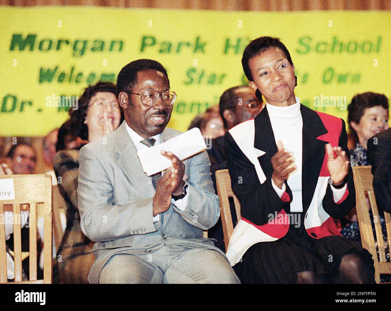 Astronaut Dr. Mae Jemison, right, and Park High School principal