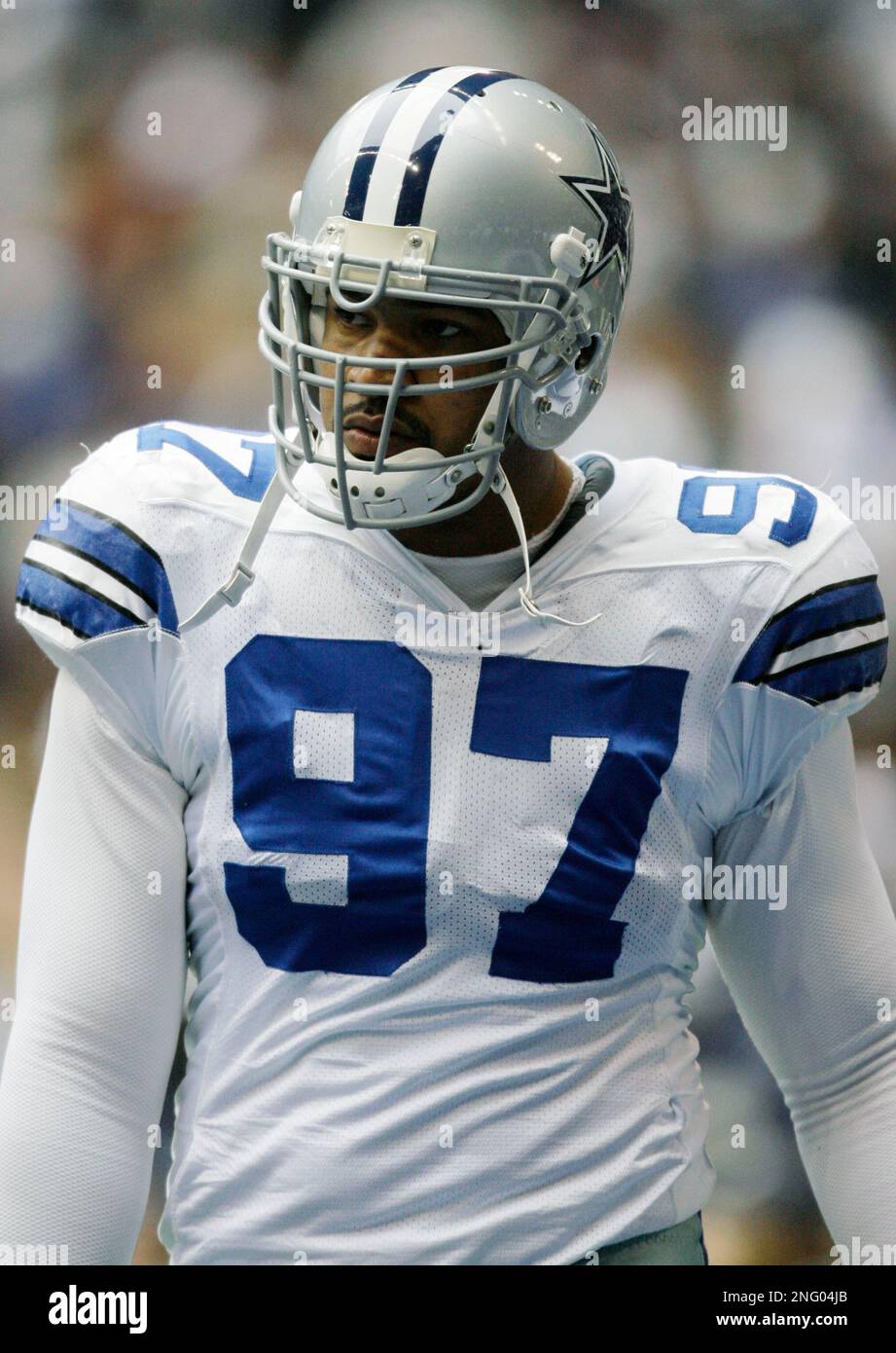 Dallas Cowboys defensive end Jason Hatcher before the start of an