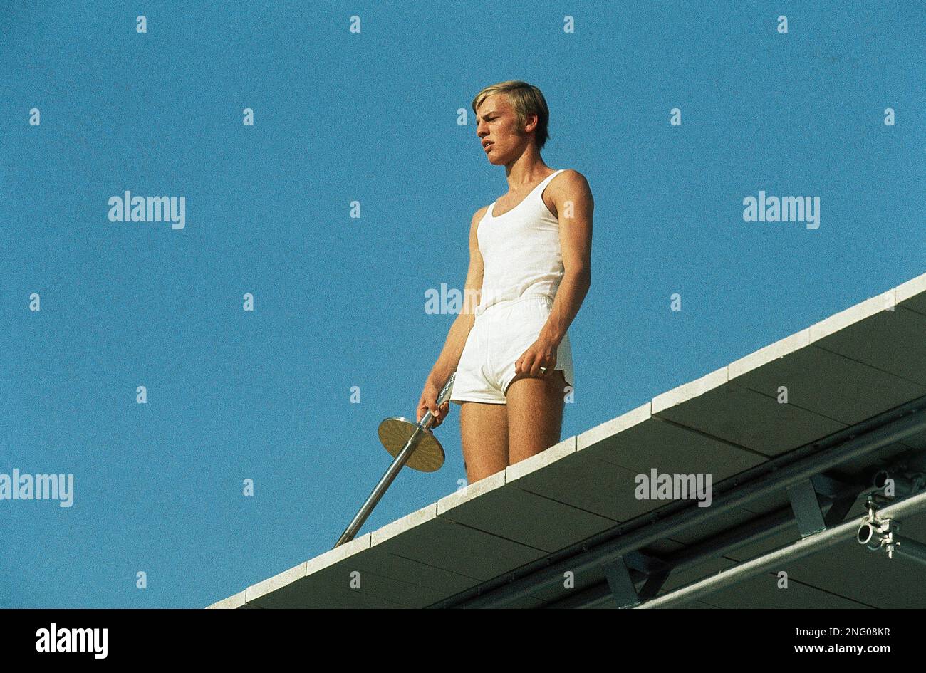 Pictured here the torch bearer who will light of the Olympic Flame at