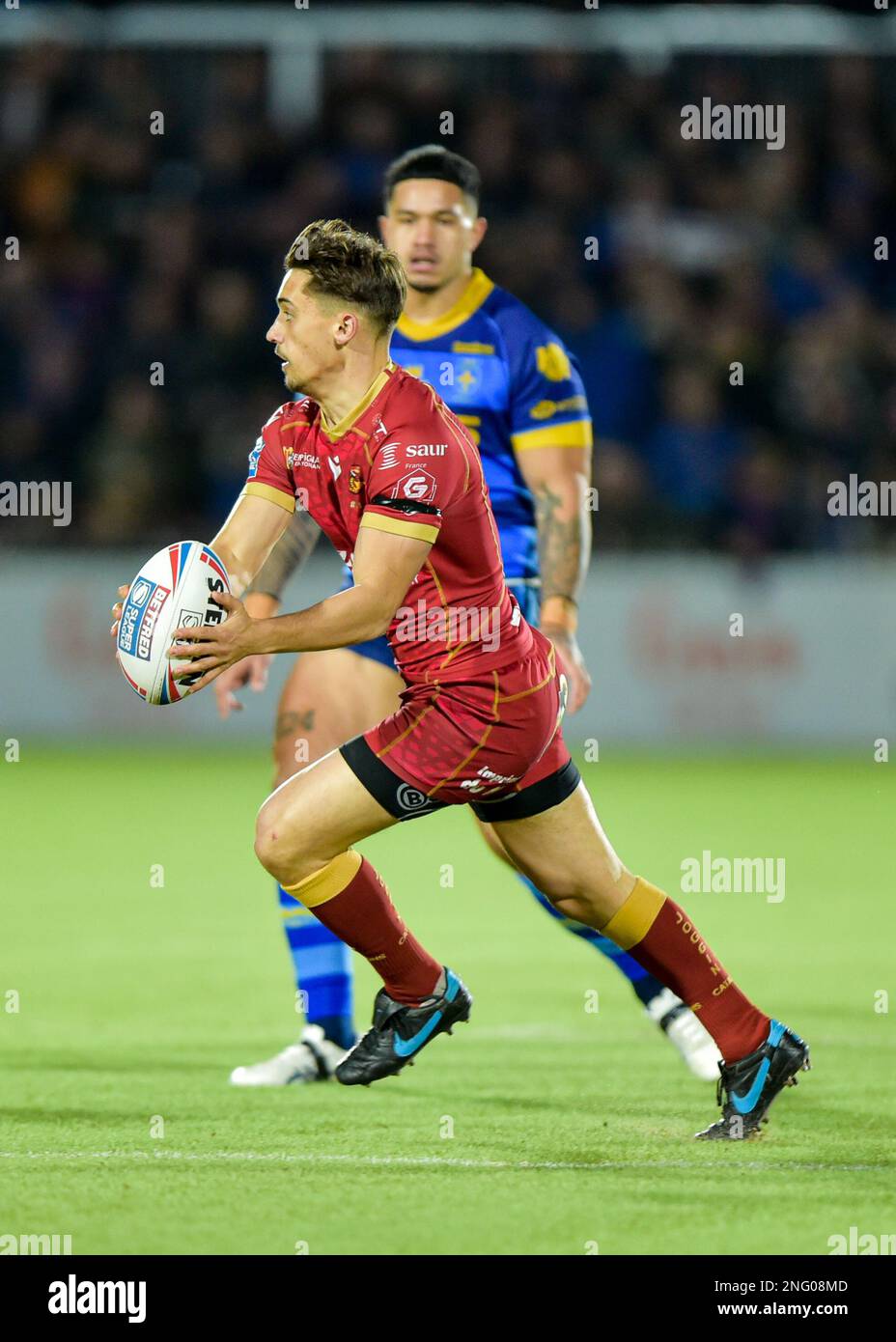 Wakefield, UK. 17th Feb, 2023. Arthur Mourgue of Catalan Dragons   Wakefield Trinity v Catalan Dragons,  at the Bell vue, Wakefield, West Yorkshire, UK on the 17th February 2023  Photo Credit Craig Cresswell Photography Credit: Craig Cresswell/Alamy Live News Stock Photo