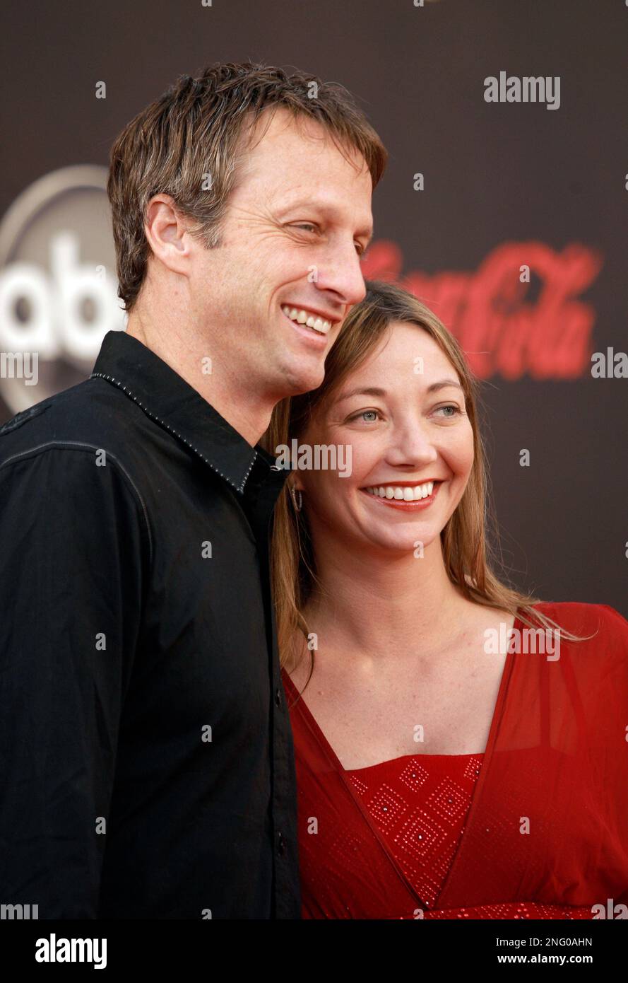 Tony Hawk and his wife Lhotse Merriam arrive at the American Music