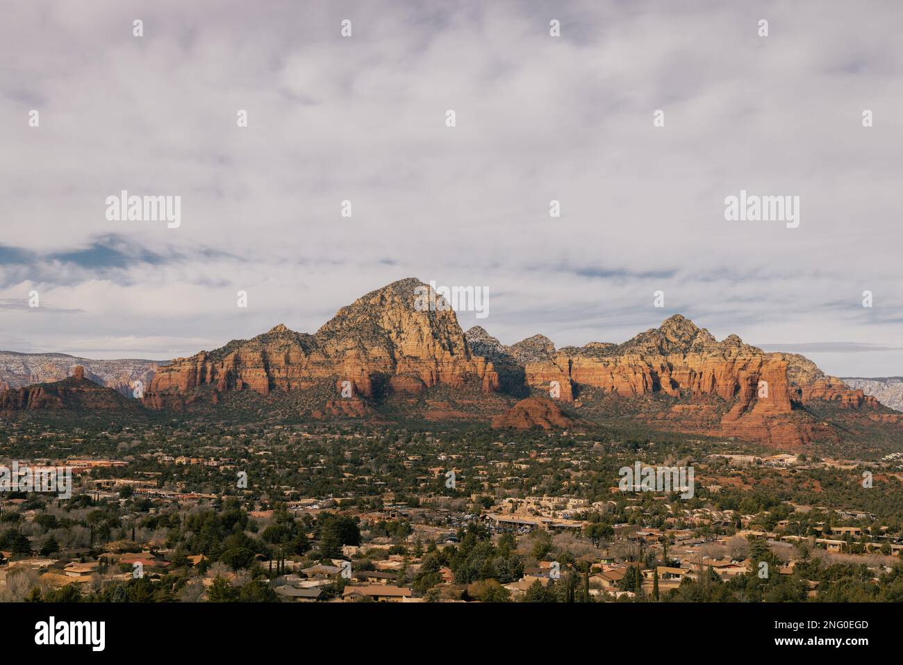 Sunset viewpoint in Sedona Arizona as seen from Airport Mesa Vortex looking towards both sides