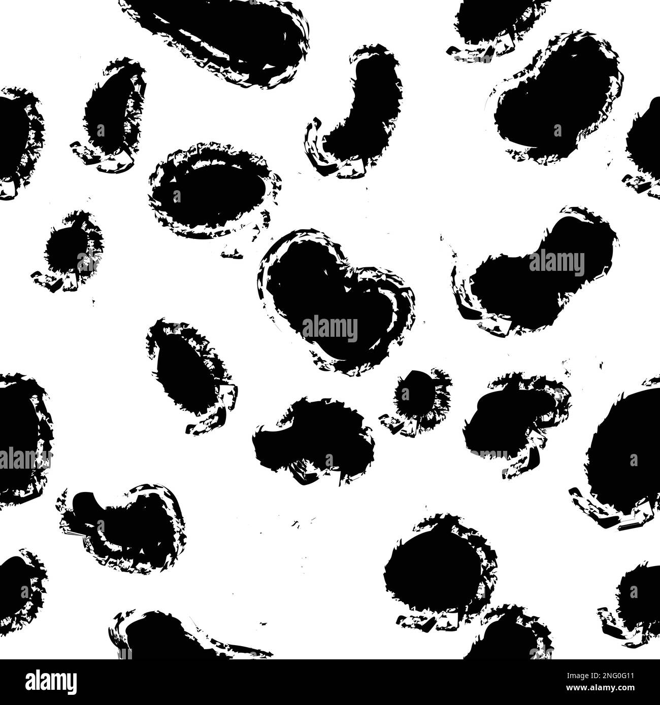 Black dots over white background pattern made with brush; vector illustration Stock Vector