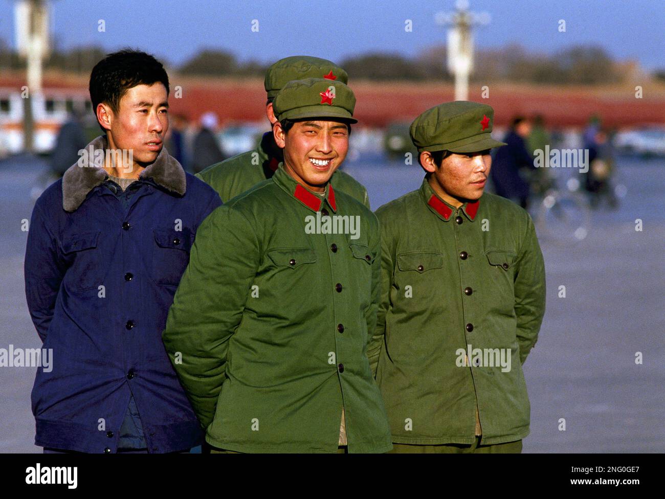 Pictured here is a group of Red Guards at the Forbidden City in Beijing