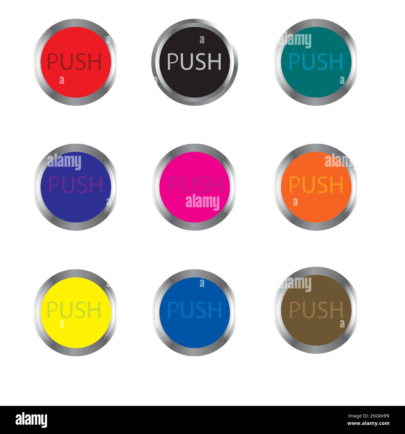 Buttons Push message ; vector illustration Stock Vector