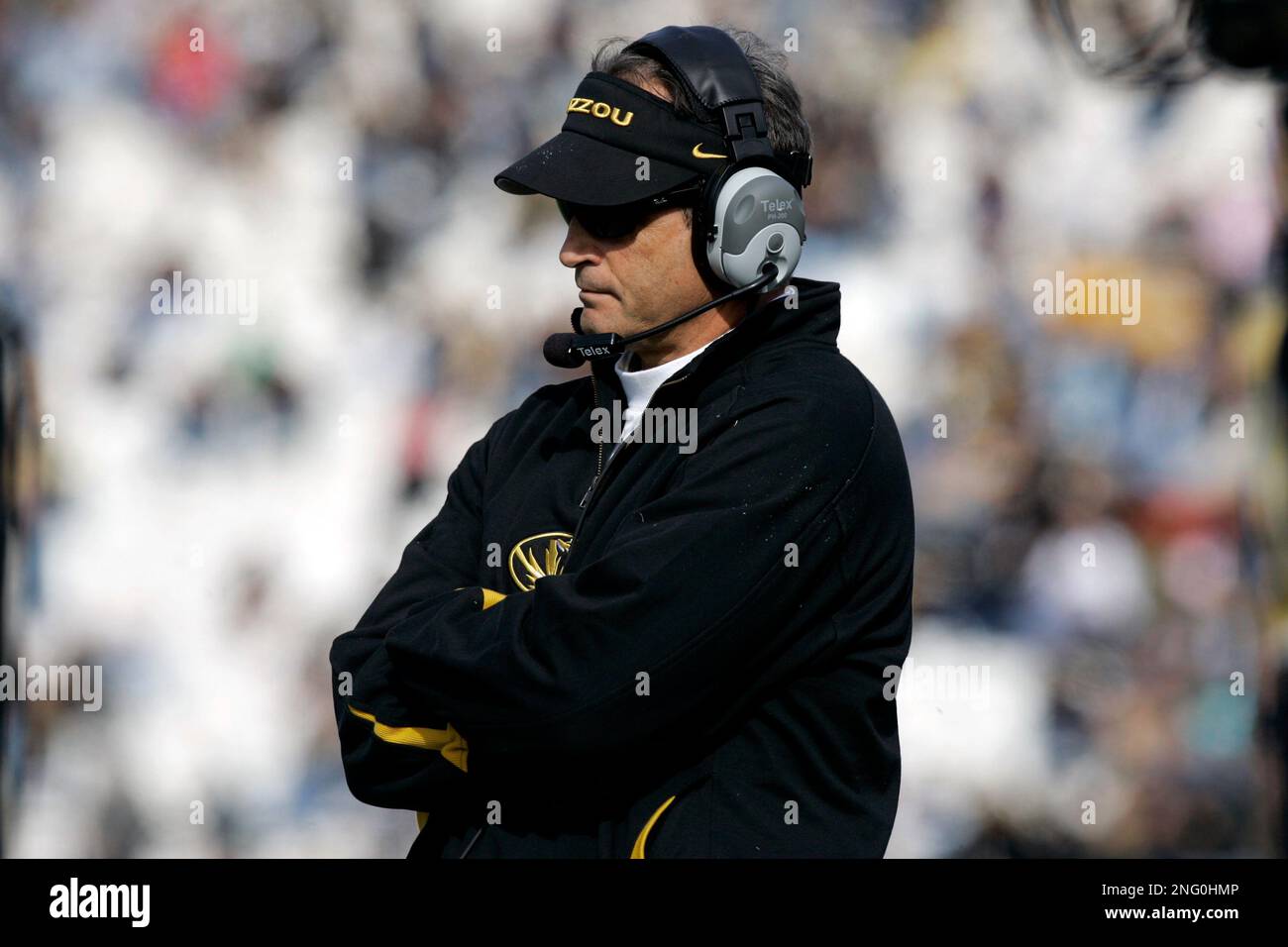 Missouri head coach Gary Pinkel stands on the sidelines during the ...