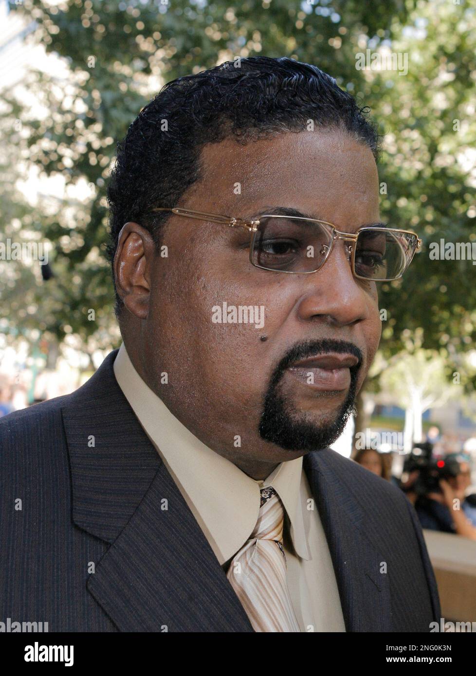 Clarence Stewart, one of two codefendants, arrives at the Clark County