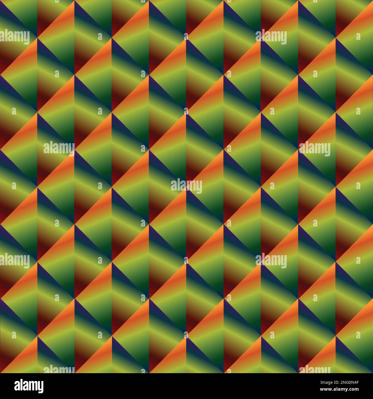 Lozenge seamless pattern with gradient of green,blue, orange and red Stock Vector