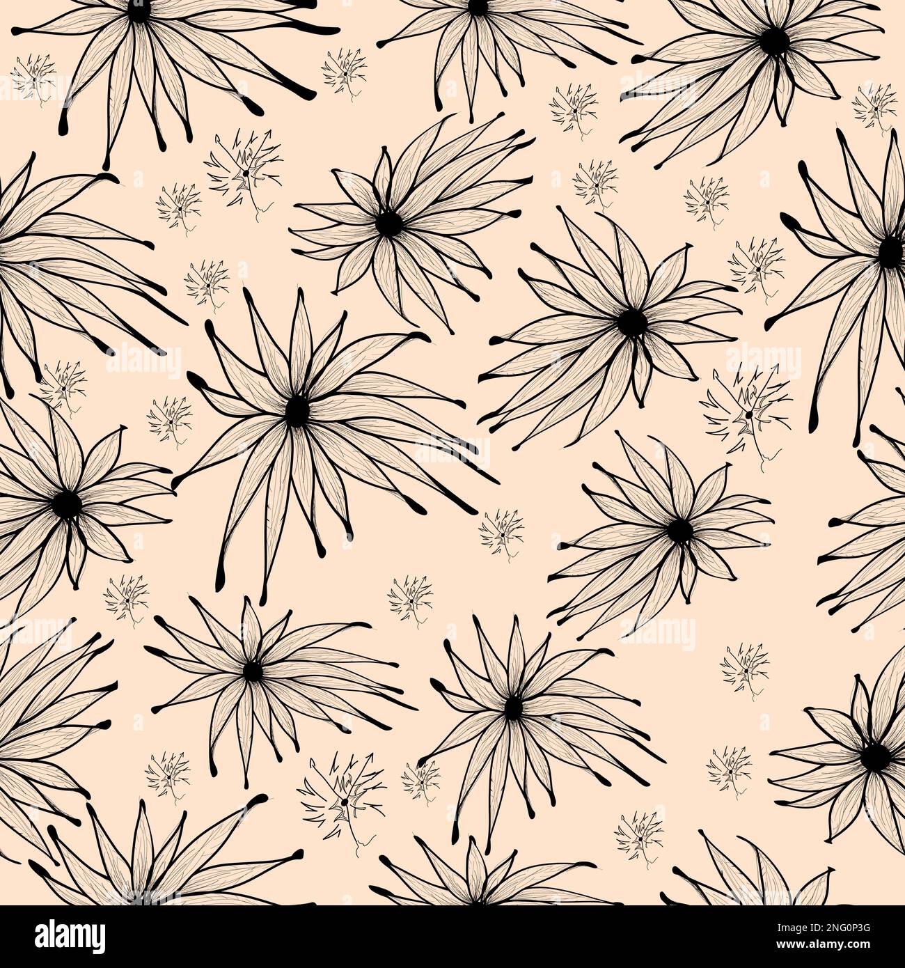 Seamless background pattern with edelweiss, vector Stock Vector