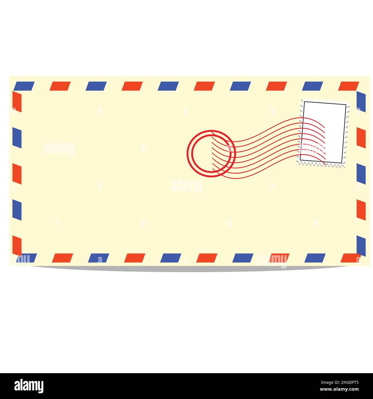 Simple envelope back side with white background Stock Vector