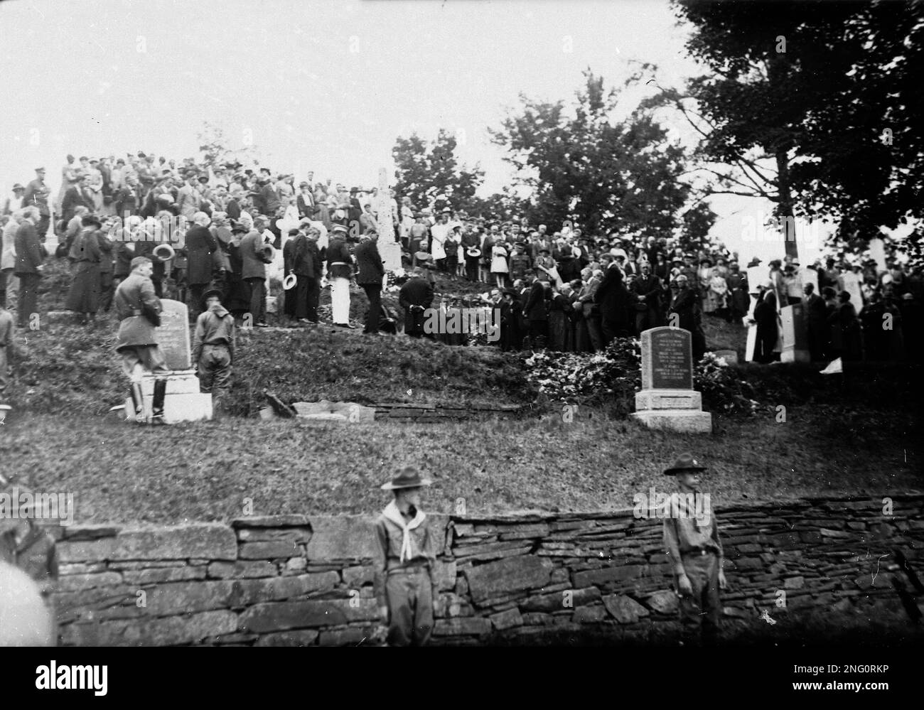 The funeral of President Calvin Coolidge at Hillside Cemetary in