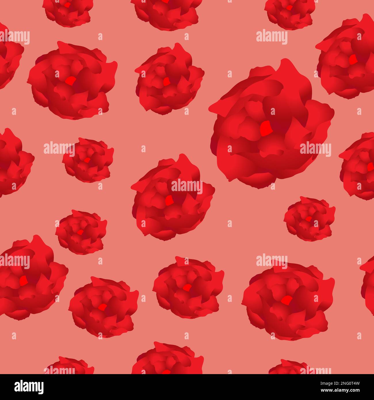 Seamless red roses pattern with red background for wrapping paper Stock ...