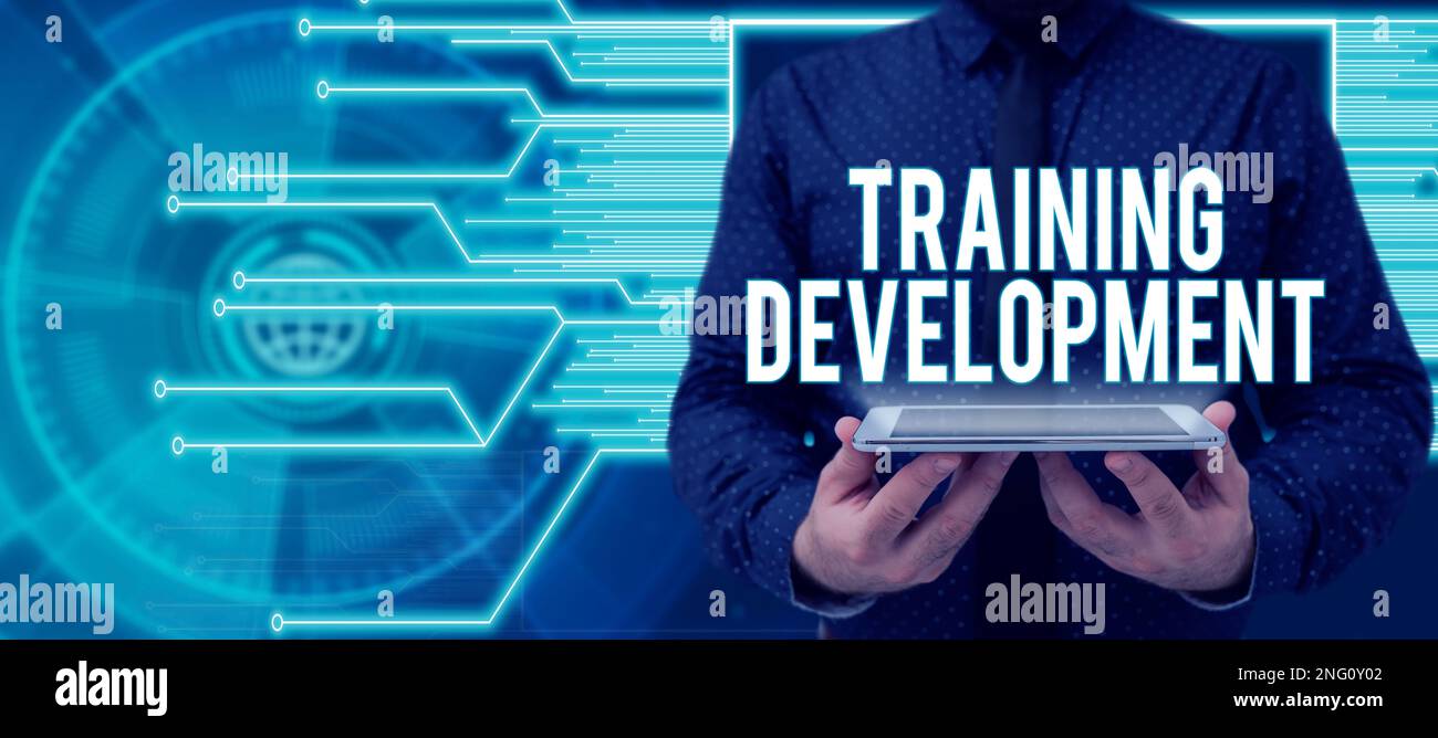 Text caption presenting Training Development. Business showcase Learn ...