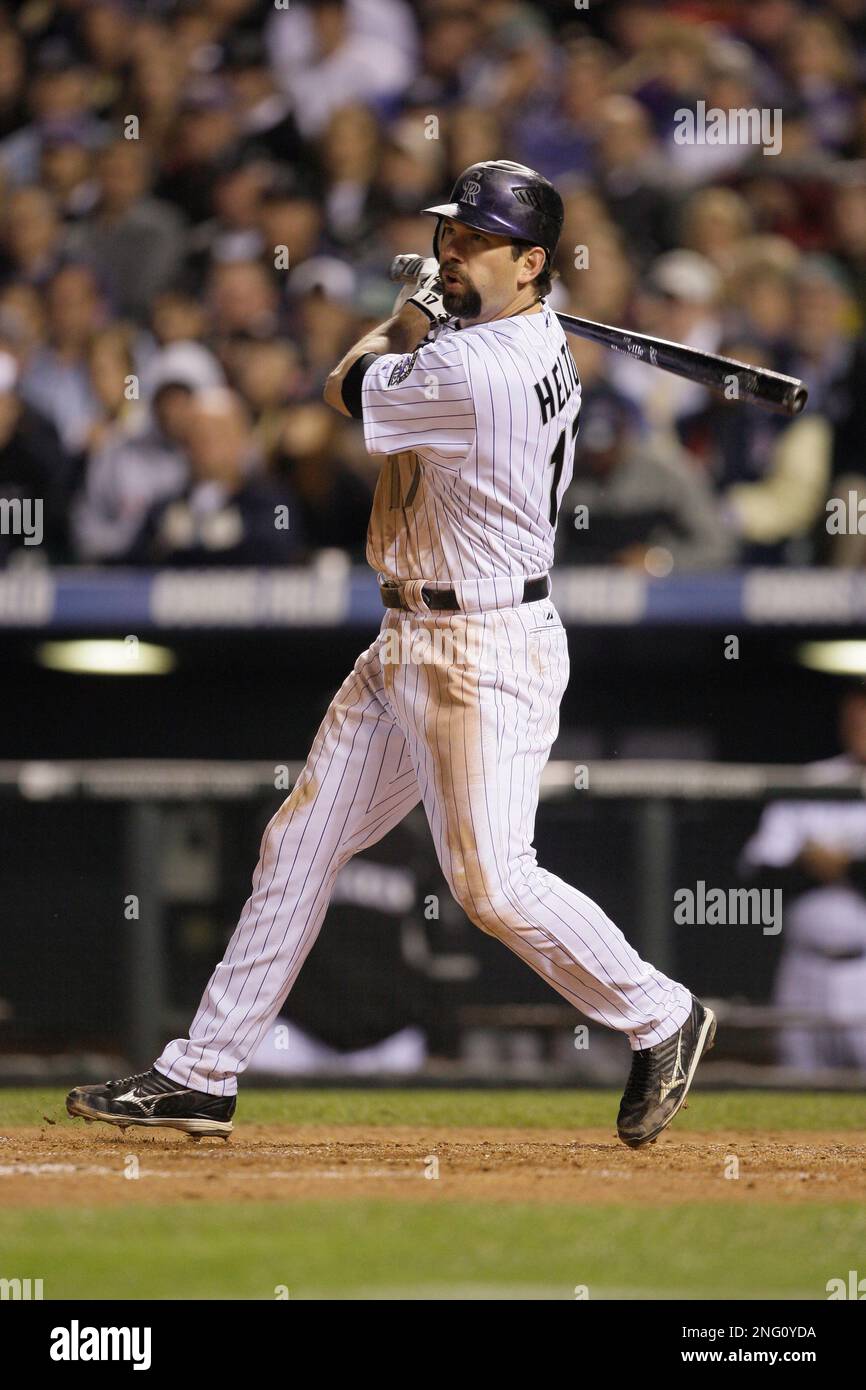 Colorado Rockies' Todd Helton at bat during Game 4 of the baseball World  Series Sunday, Oct. 28, 2007, at Coors Field in Denver. (AP Photo/Jack  Dempsey Stock Photo - Alamy