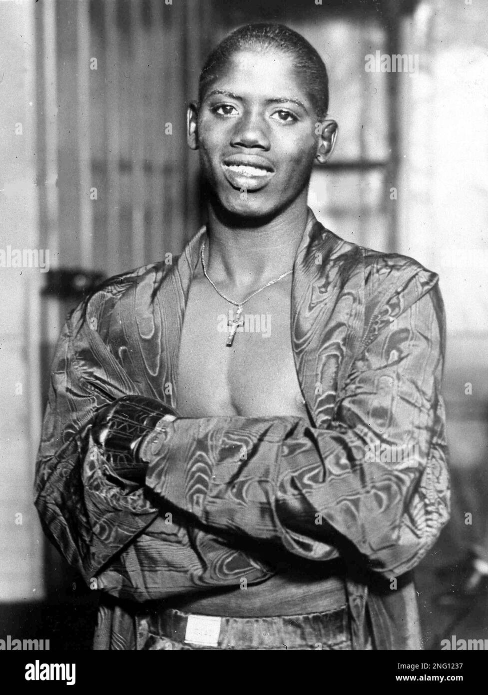 Cuban bantamweight boxer Eligio Sardinias, better known as 'Kid Chocolate', in New York