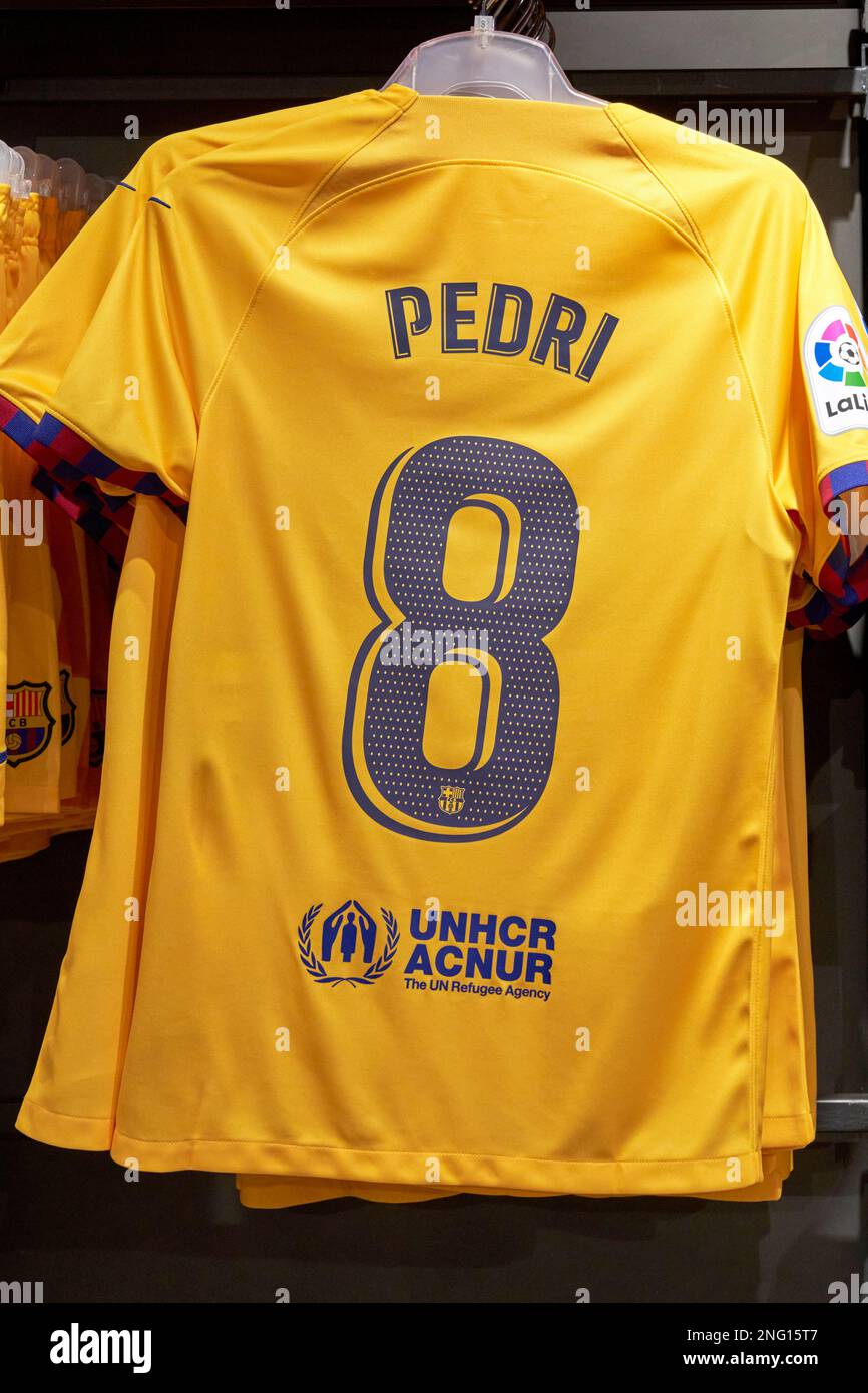 In the official store of FC Barcelona at Camp Nou arena Stock Photo