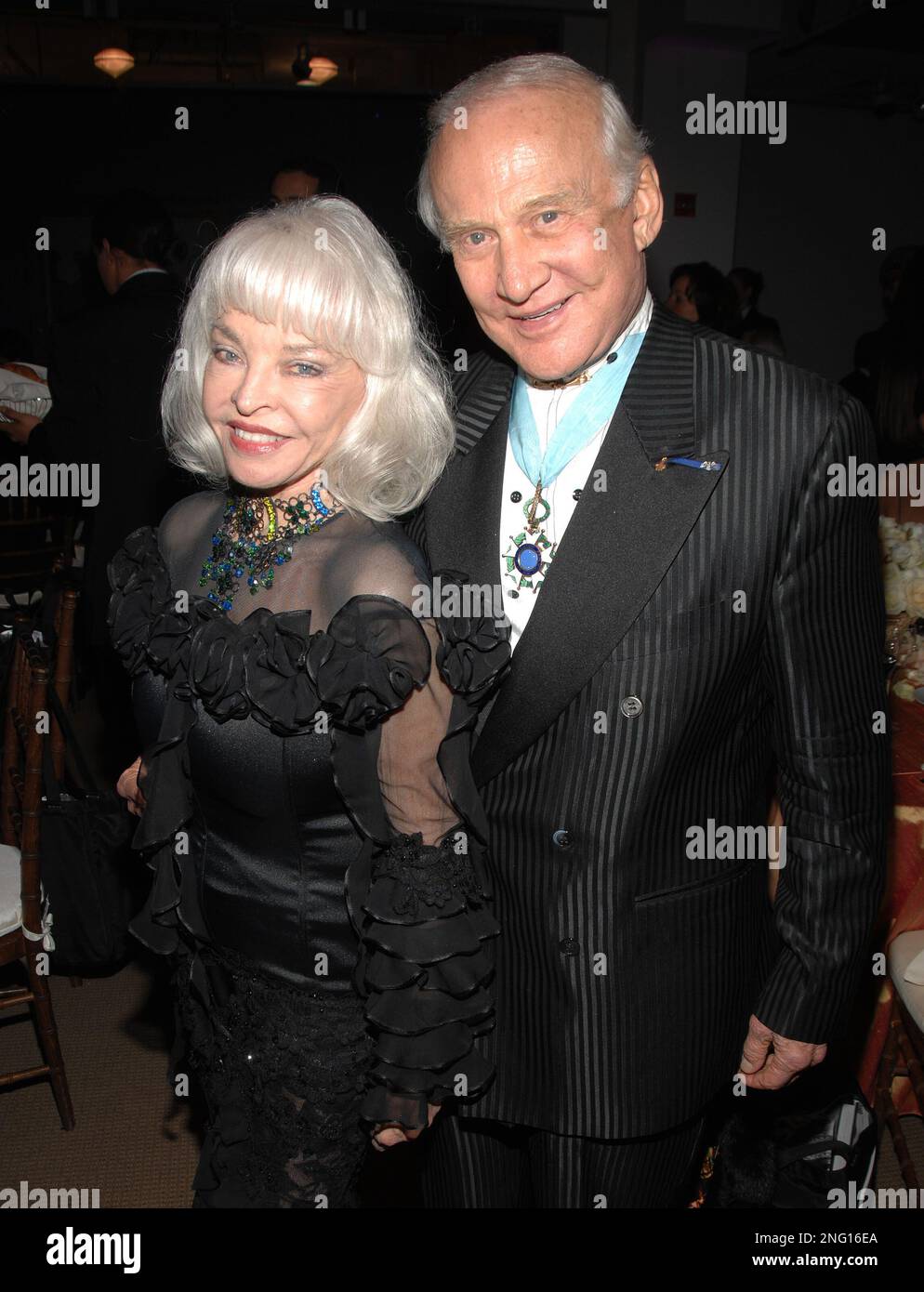 Former Astronaut Buzz Aldrin and wife Lois Driggs Cannon arrive at The