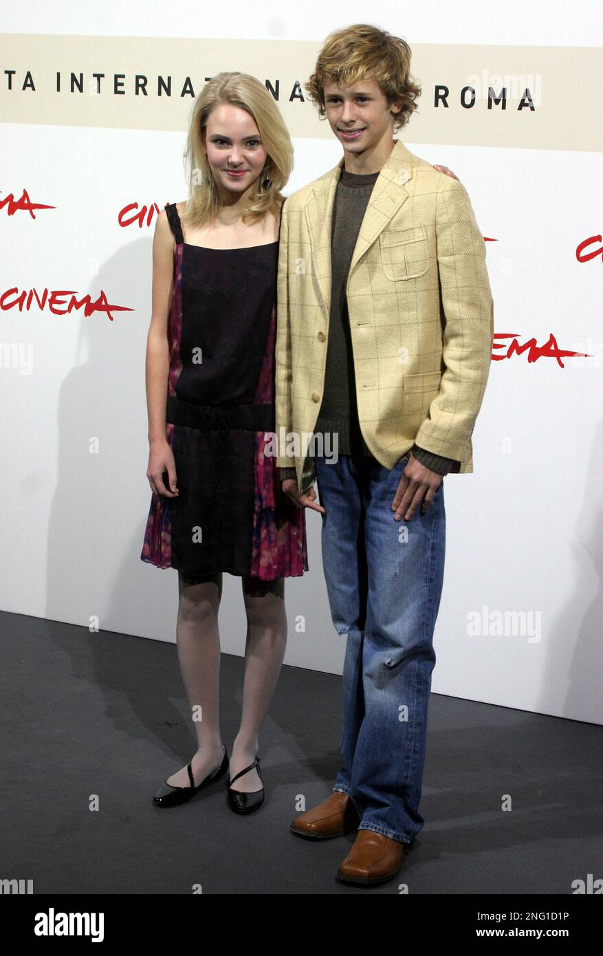 Actress AnnaSophia Robb, left, and Cayden Boyd pose during a photo 