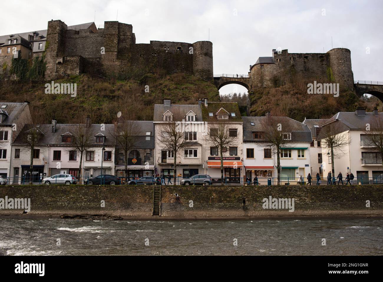 February 04, 2023 Bouillon, Belgium The Castle and river Meuse