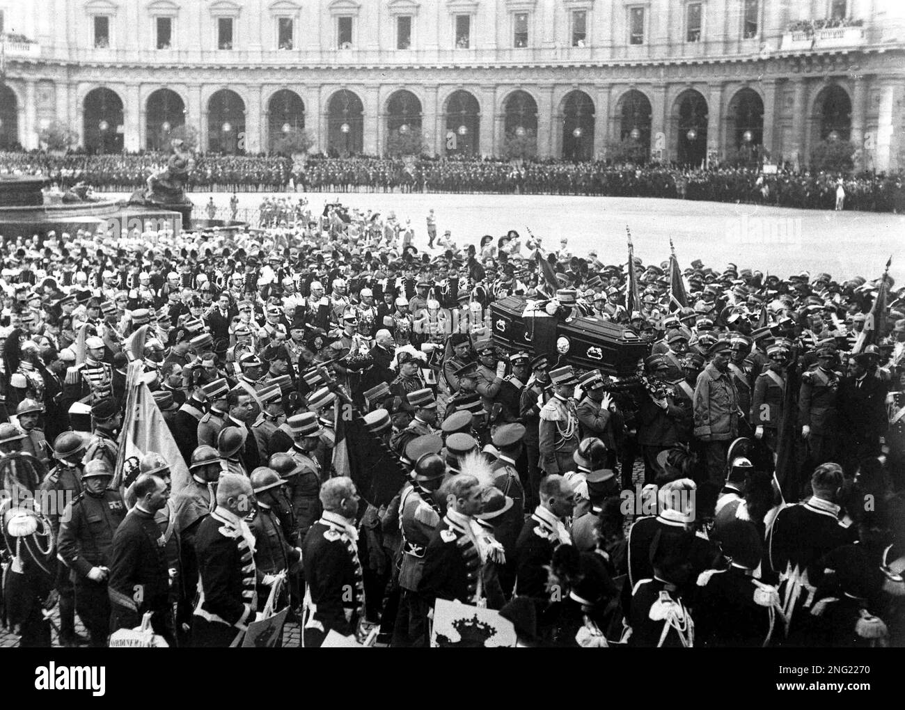 The coffin of the Italian military leader Marshal Armando Diaz, is