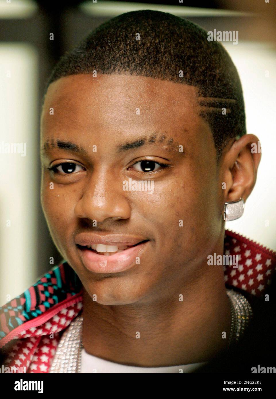 Soulja Boy pauses between takes during the filming of a new music video on  a set in Santa Monica, Calif., Tuesday, Sept. 25, 2007. The most important  instrument in Soulja Boy's career