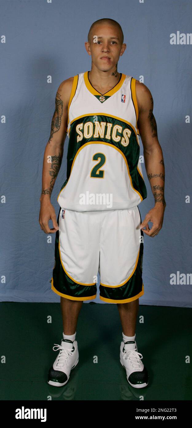 Seattle SuperSonics’ Delonte West poses for a photo on NBA basketball