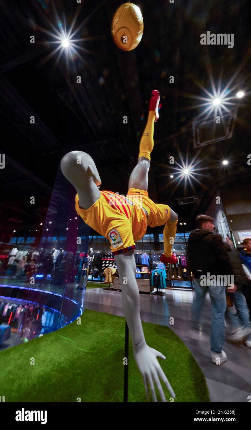 Mannequin In the official store of FC Barcelona at Camp Nou arena Stock Photo