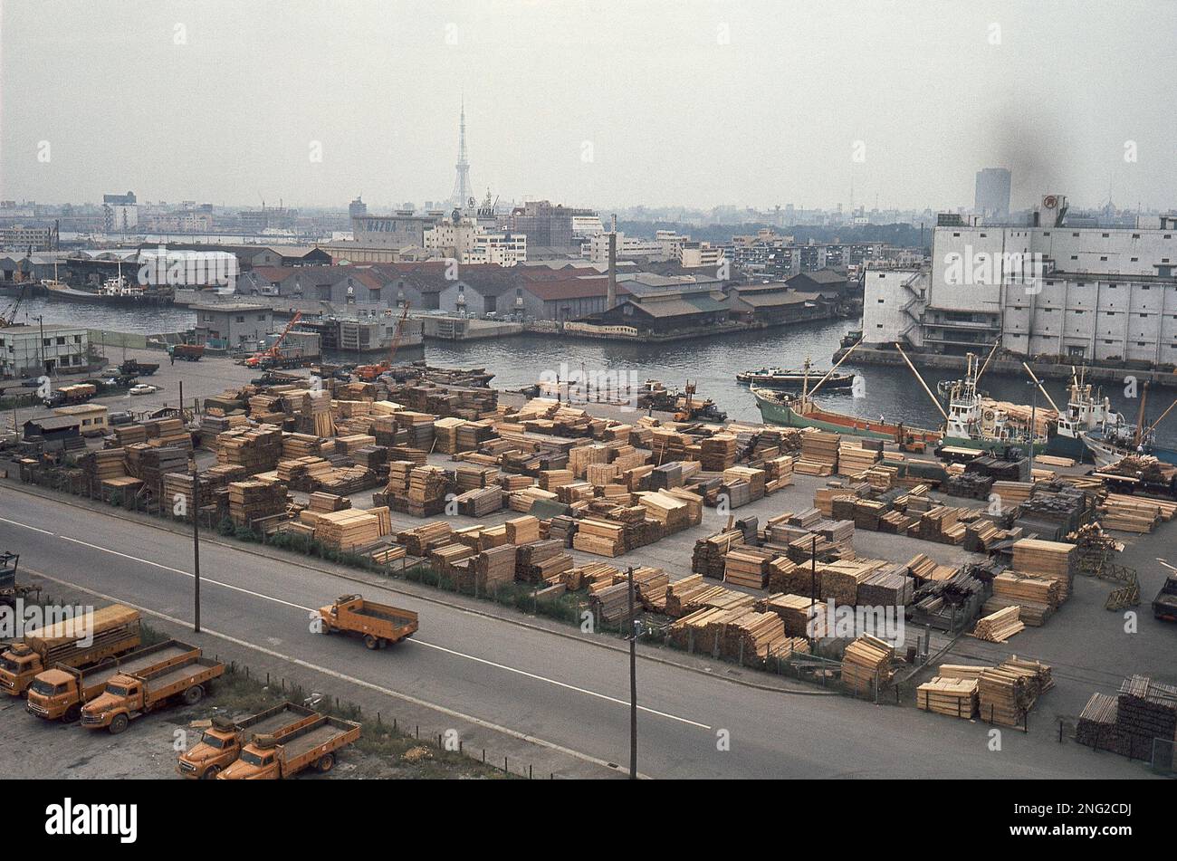 Reclaimed lands along the Tokyo Bay. Factories and warehouses have been
