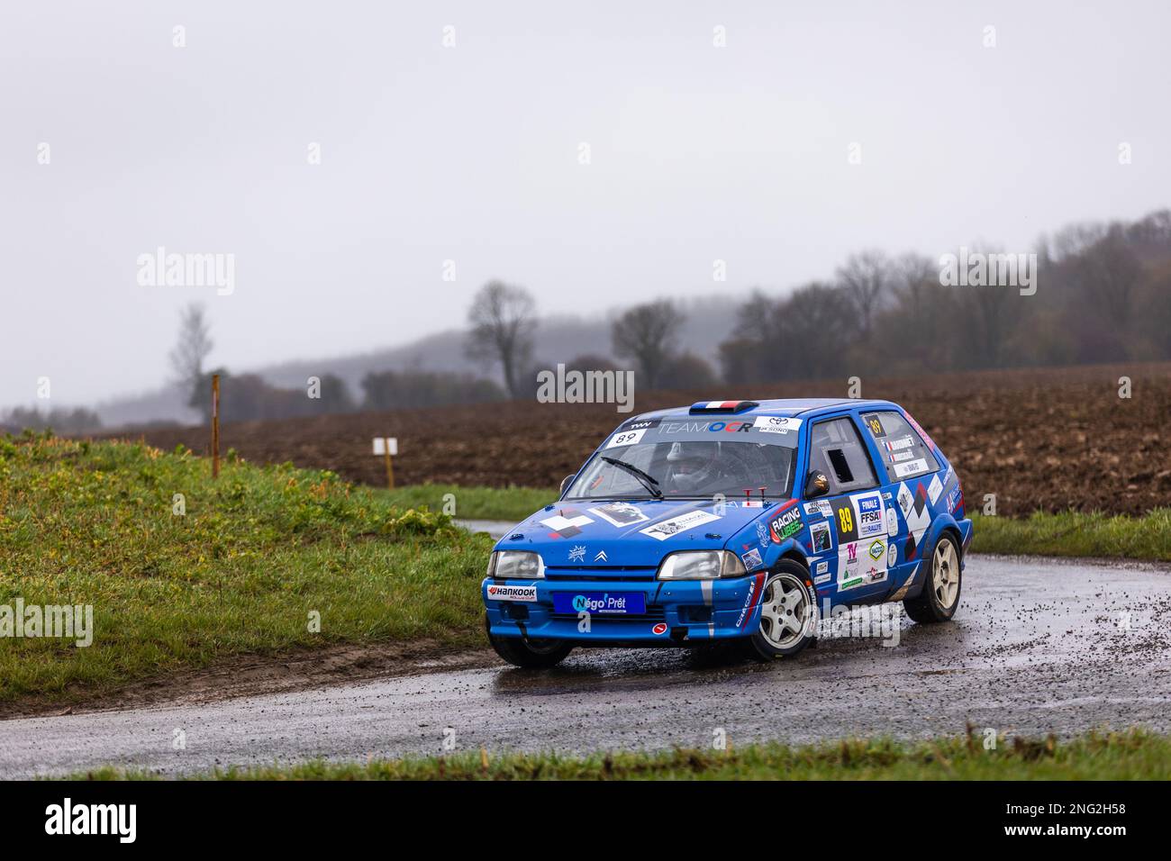 Bethune, France. 17th Feb, 2023. 89 BARONNET Sebastien, BOURSIGAUX Kevin, Citroën AX Sport FRC5 F212, action during the Finale de la Coupe de France des Rallyes - Béthune 2022, from February 17 to 18, 2023 around Béthune, France - Photo Damien Saulnier / DPPI Credit: DPPI Media/Alamy Live News Stock Photo