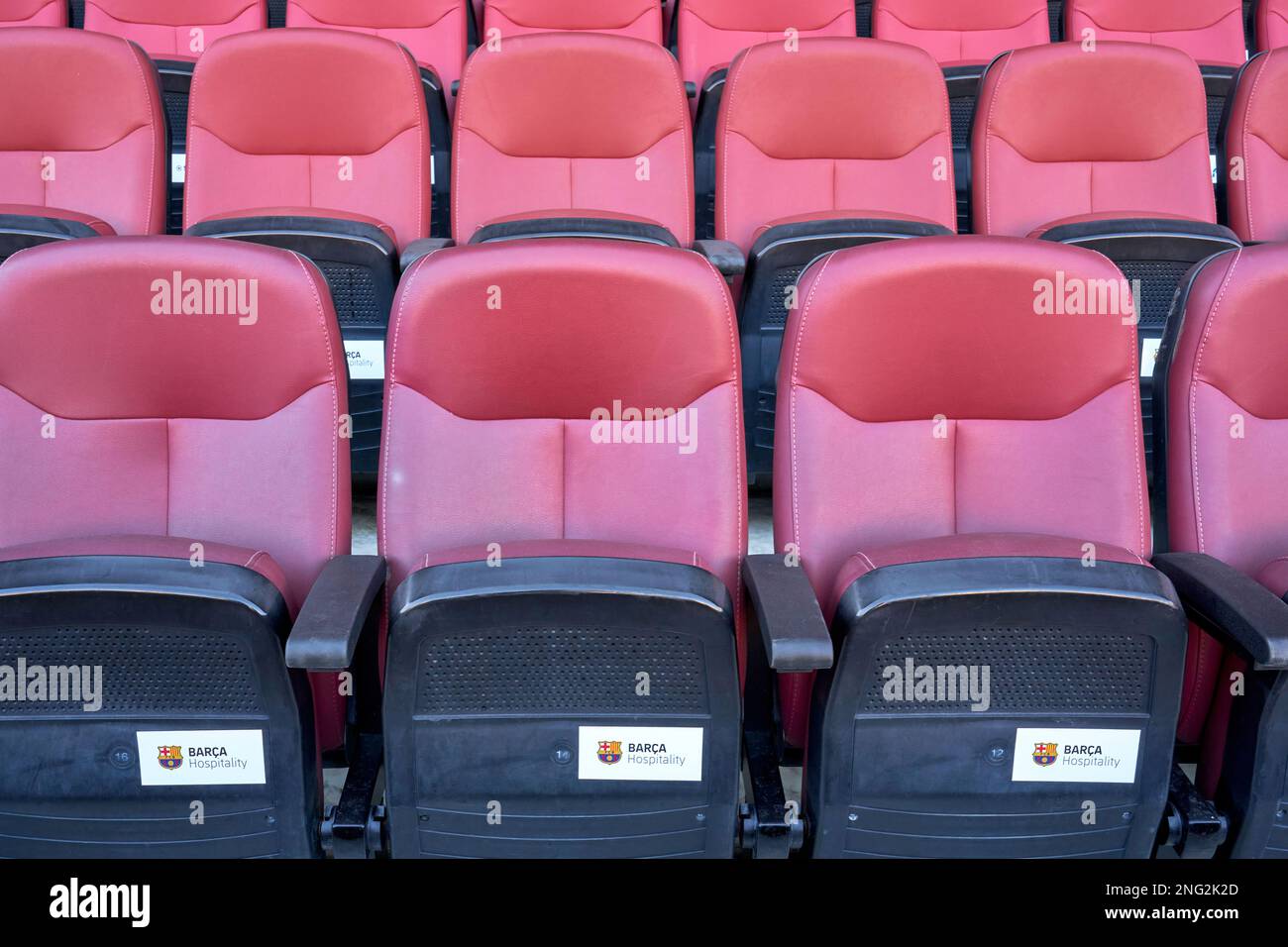 VIP tribune at Camp Nou arena - the official playground of FC Barcelona Stock Photo