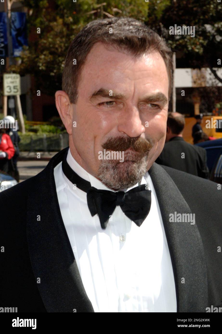 Actor Tom Selleck arrives for the 59th Primetime Emmy Awards Sunday