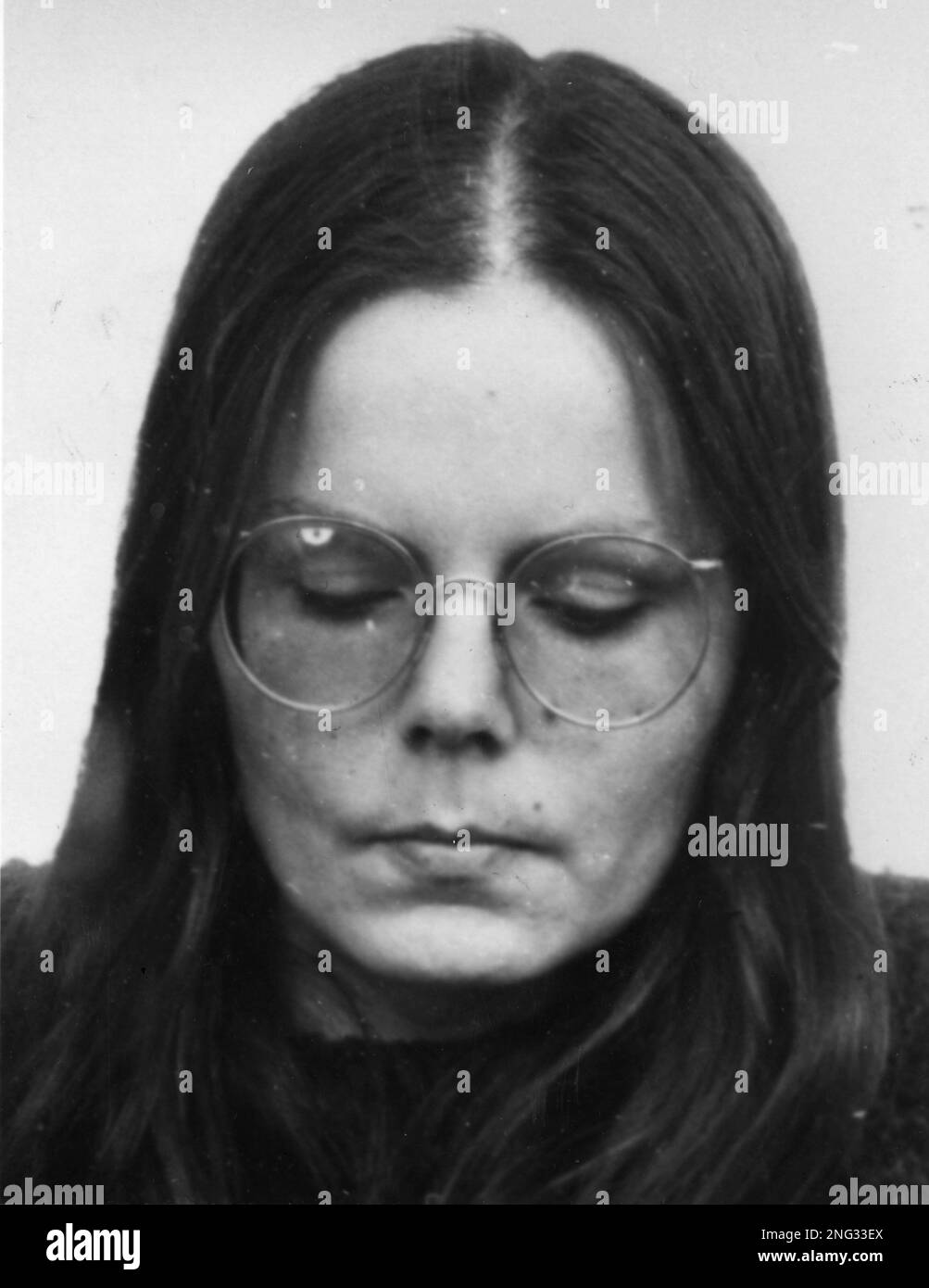 Undated portrait of West German terrorist Eva Sybille Haule-Frimpong. Haule-Frimpong, a member of the RAF (Rote Armee Fraktion - Red Army Faction) was arrested in an ice cream parlour in Ruesselsheim near Frankfurt am Main, West Germany, August 2, 1986. (AP Photo) Stock Photo