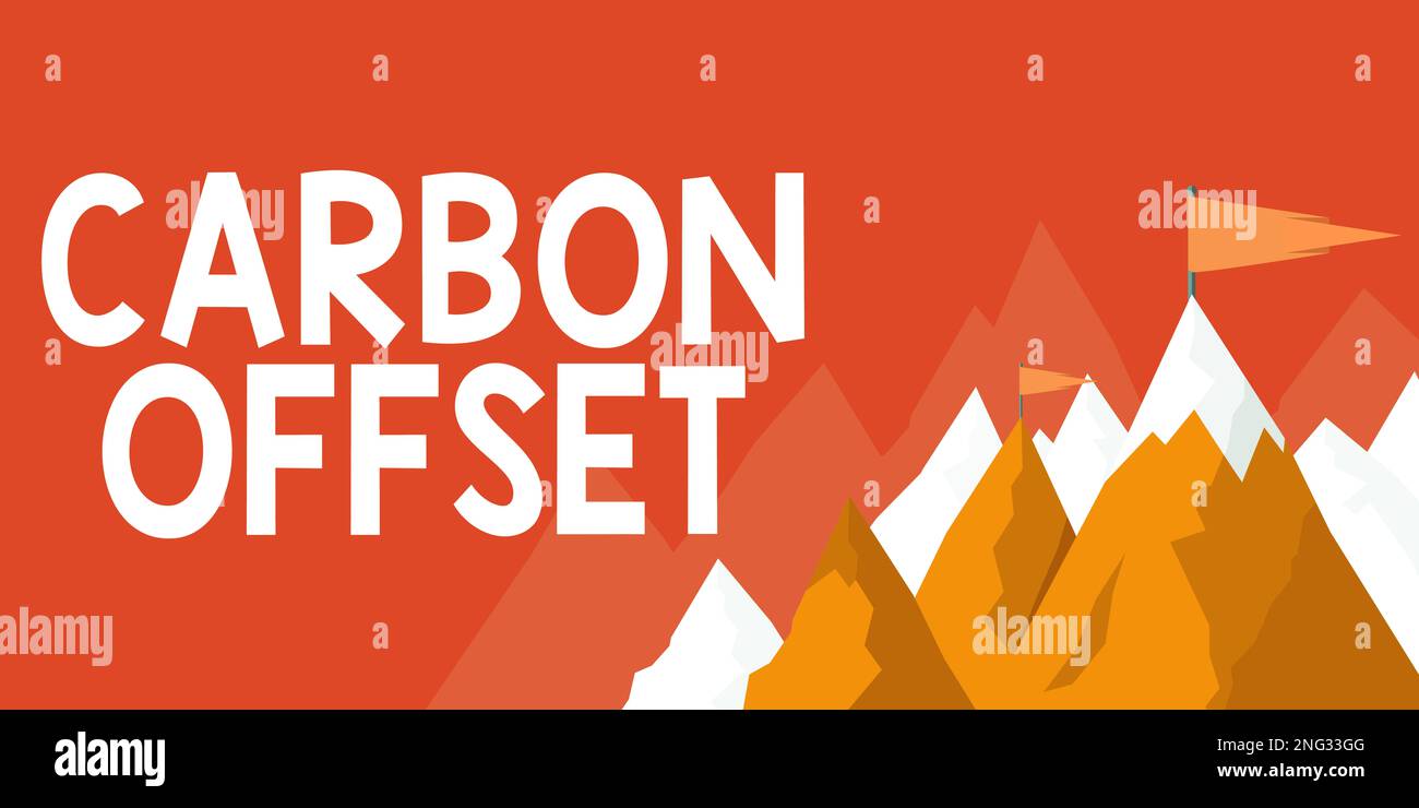 Writing displaying text Carbon Offset. Concept meaning Reduction in