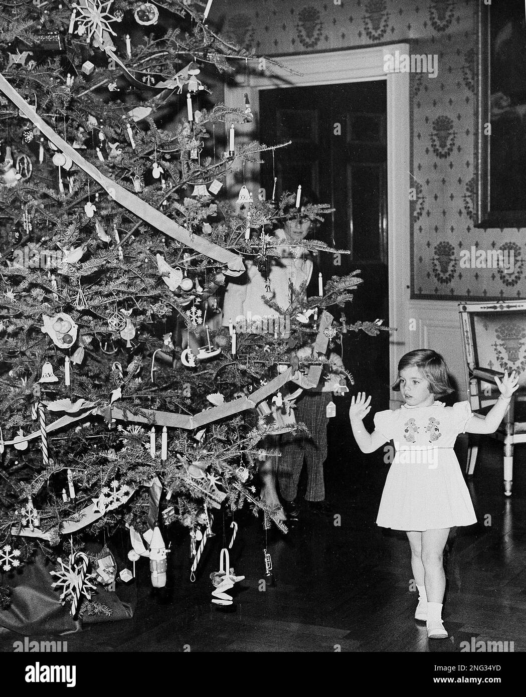 The Christmas tree in the White House Blue Room gets Caroline Kennedy's