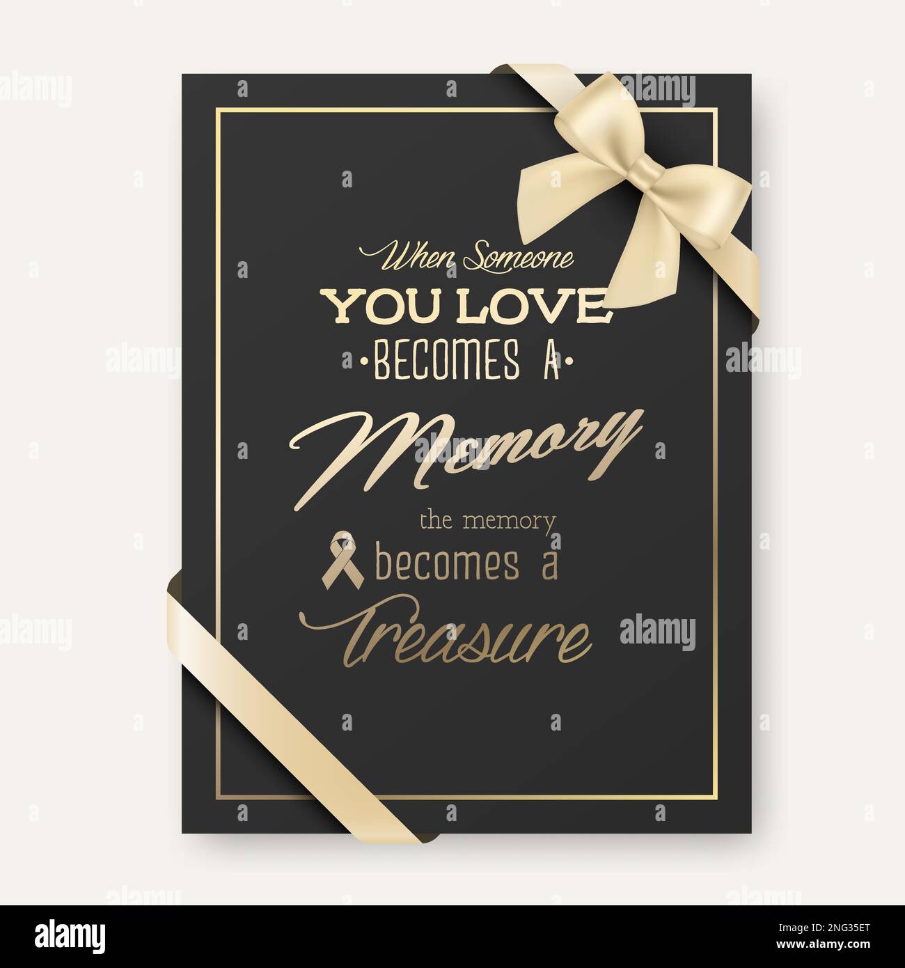 Vector Vertical A4 Funeral Card. When Someone You Love Becomes a Memory ...