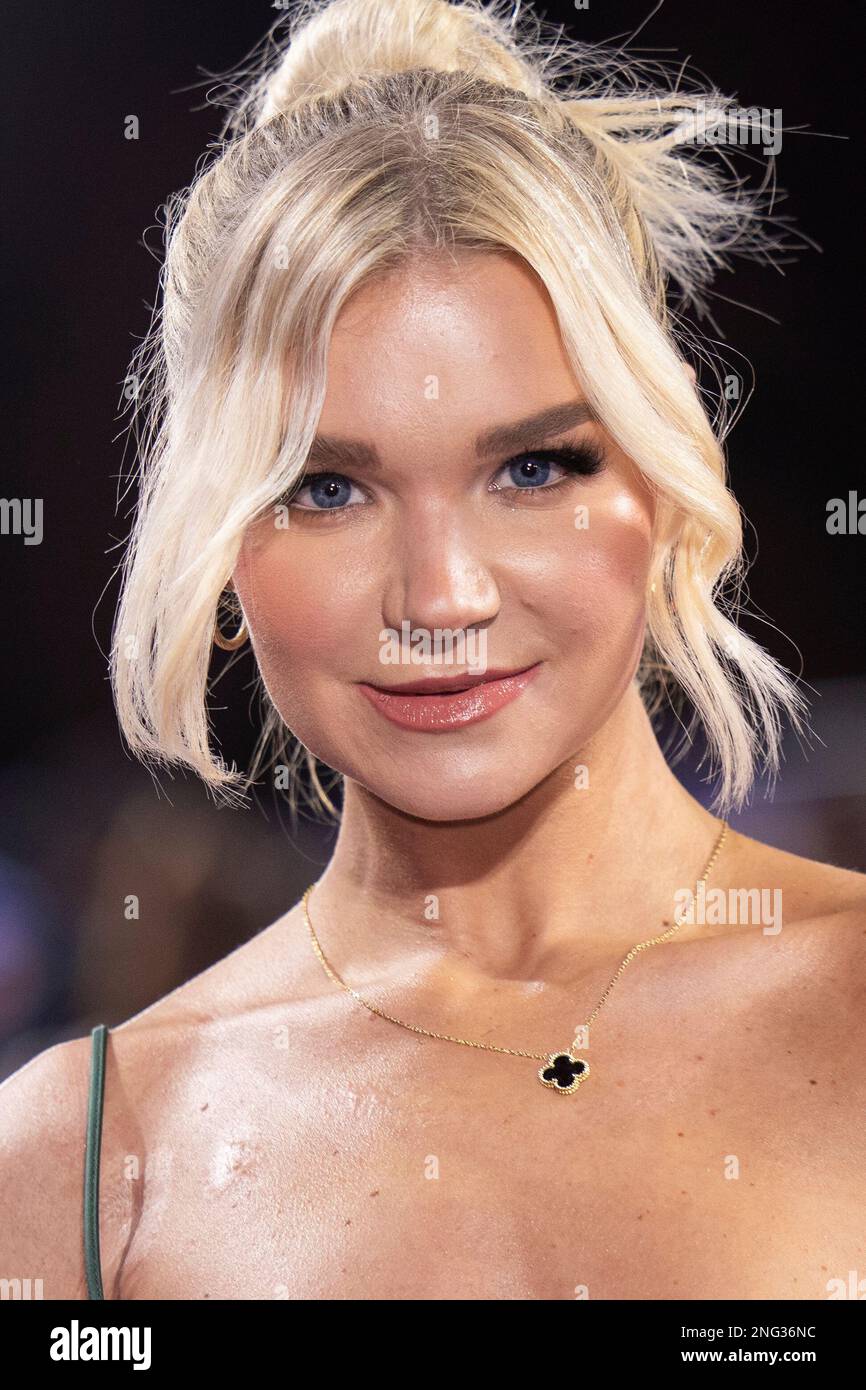 Abbie Quinnen poses for photographers upon arrival for the premiere of