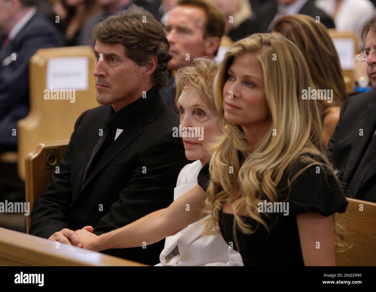 Merv Griffin's son Tony Griffin, front row left, former first lady