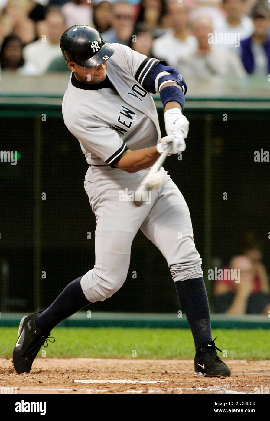 New York Yankees' Alex Rodriguez slugs a two-run home run off Cleveland ...