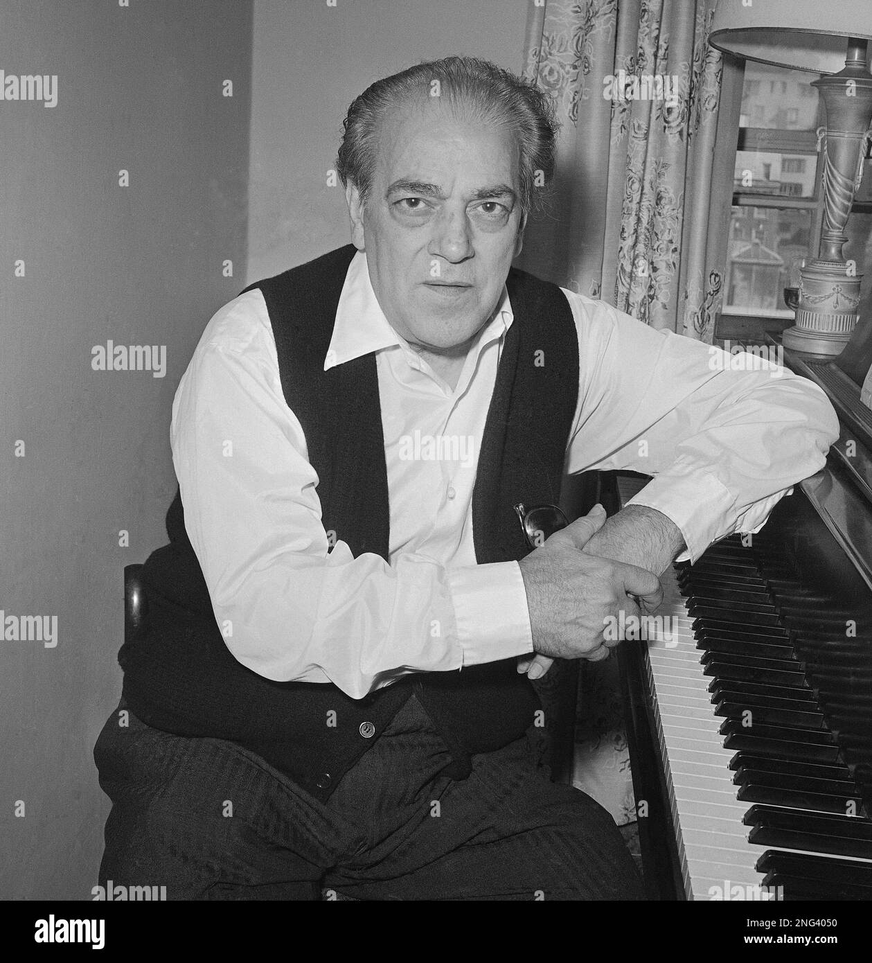 Heitor VillaLabos, noted Brazilian composer and conductor, poses at