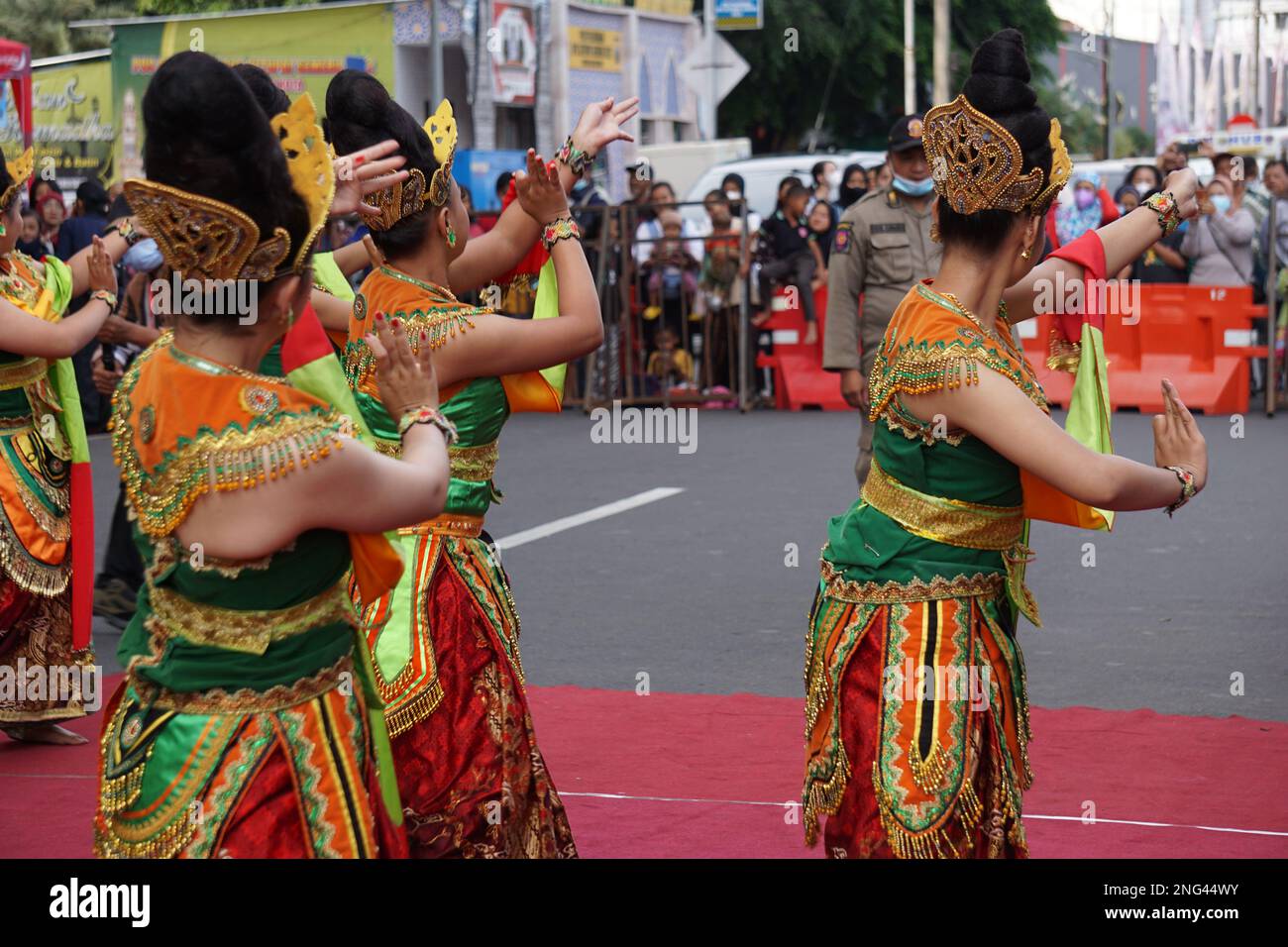 Indonesian perform gedog blitar dance on the opening ceremony blitar