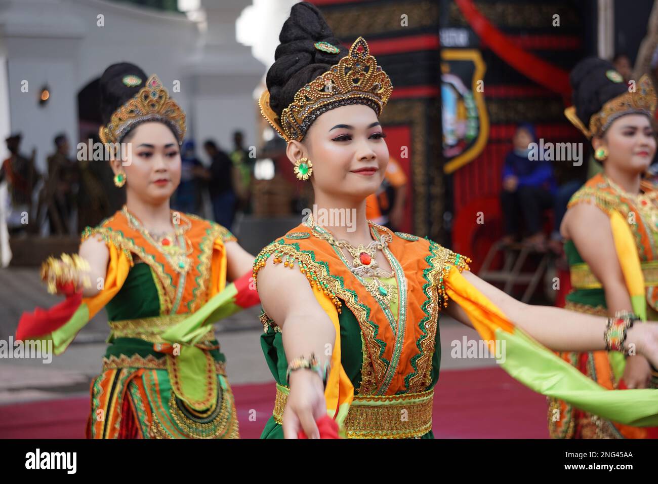 Indonesian perform gedog blitar dance on the opening ceremony blitar
