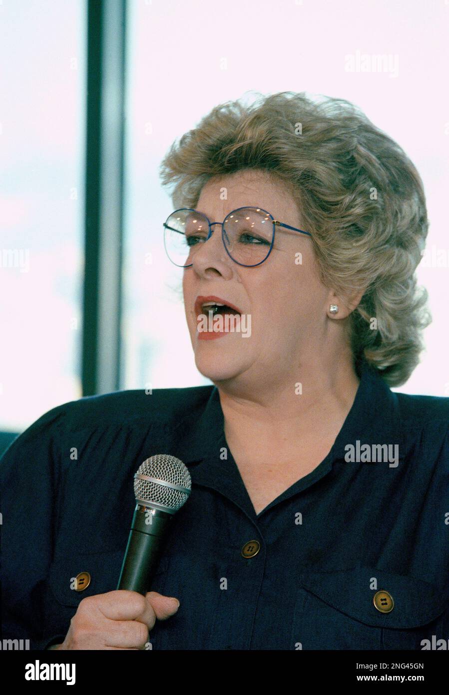 Singer Rosemary Clooney sings during rehearsal at the Rainbow Room in New York, Feb. 1989. (AP